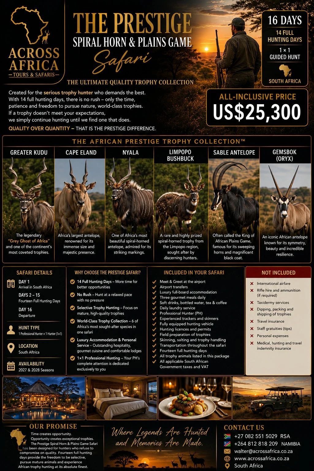 THE PRESTIGE SPIRAL HORN & PLAINS GAME SAFARI - SOUTH-AFRICA
